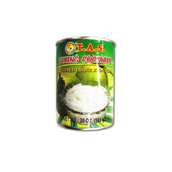 Tas brand young coconut meat in syrup 565gm RHF